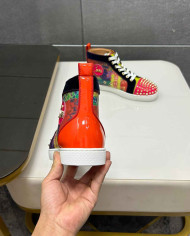 Christian Louboutin Colorblock Spike High Top Sneakers