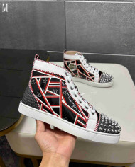 Christian Louboutin Patterned Spike High Top Sneakers