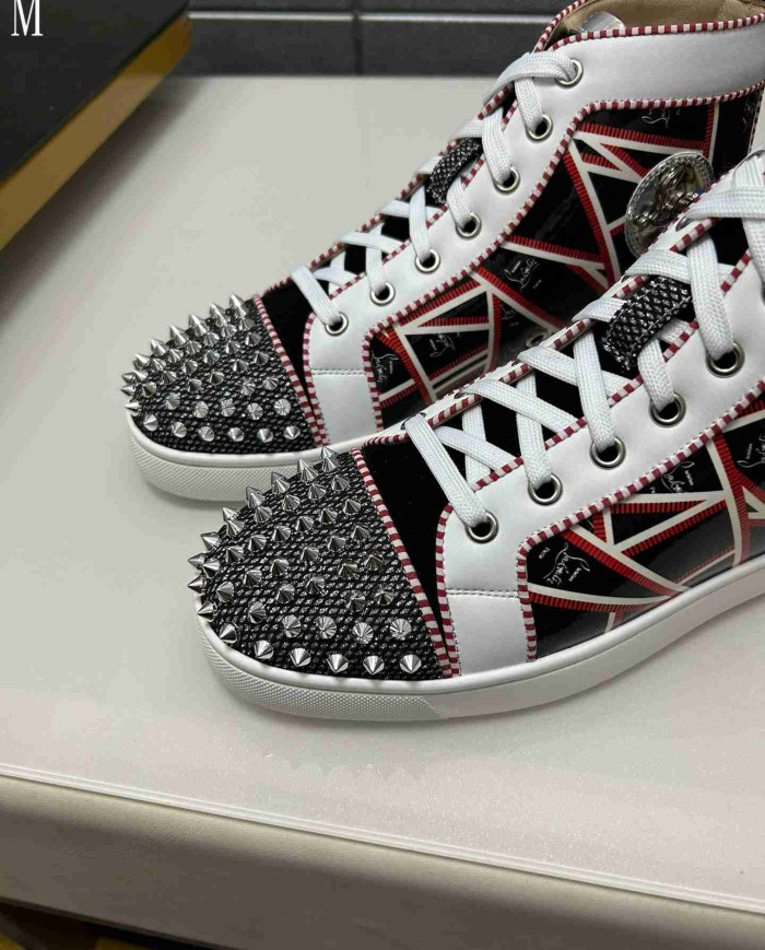 Christian Louboutin Patterned Spike High Top Sneakers