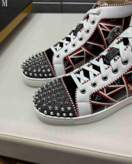 Christian Louboutin Patterned Spike High Top Sneakers