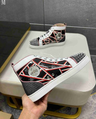 Christian Louboutin Patterned Spike High Top Sneakers