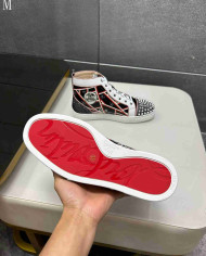 Christian Louboutin Patterned Spike High Top Sneakers