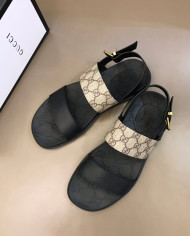 Gucci GG Pattern Buckle Sandals