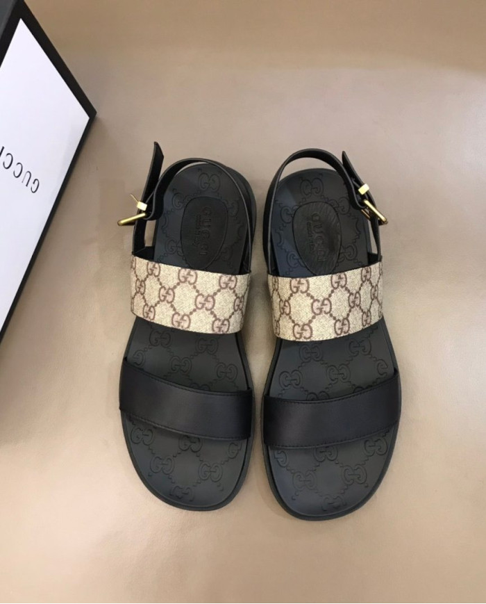 Gucci GG Pattern Buckle Sandals