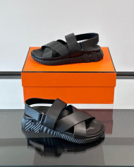 Hermes Cross Strap Platform Sandals