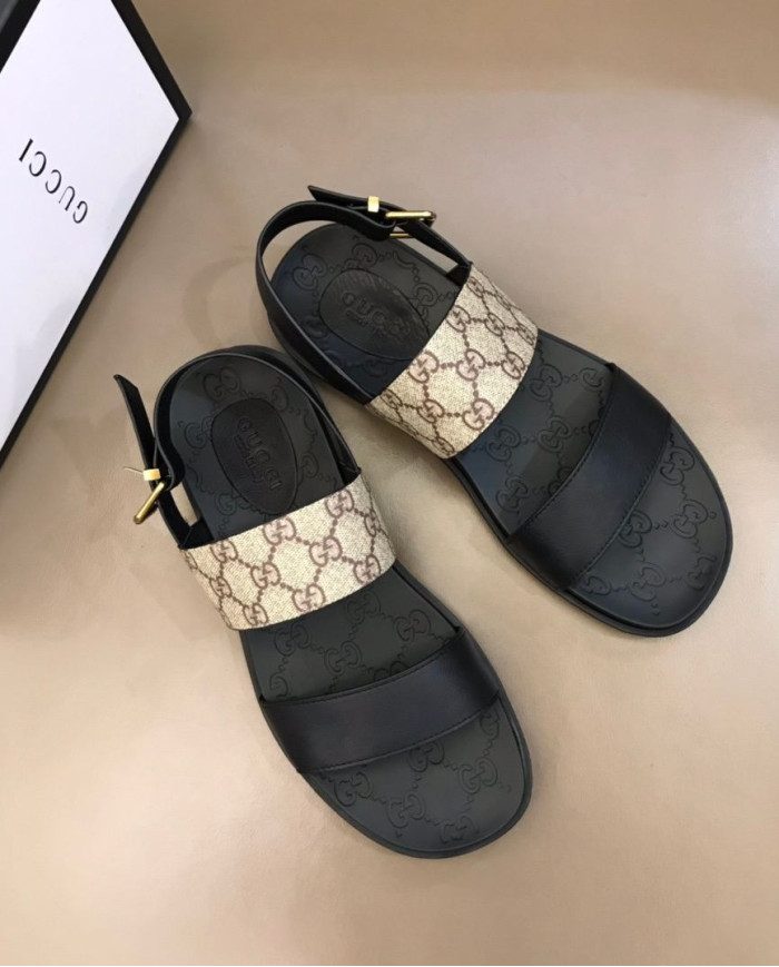 Gucci GG Pattern Buckle Sandals