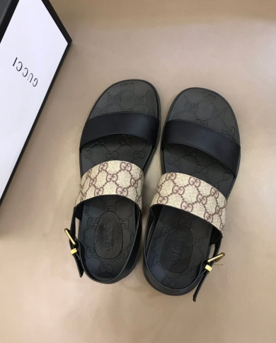 Gucci GG Pattern Buckle Sandals