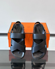 Hermes Cross Strap Platform Sandals