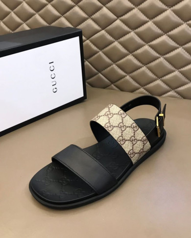 Gucci GG Pattern Buckle Sandals
