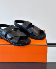 Hermes Cross Strap Platform Sandals