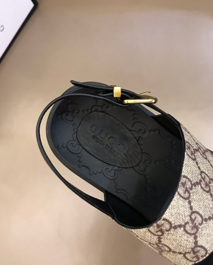 Gucci GG Pattern Buckle Sandals