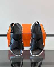 Hermes Cross Strap Platform Sandals