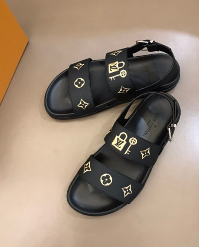 Louis Vuitton Monogram Lock and Key Pattern Sandals