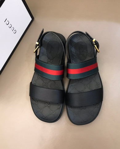 Gucci Men's Web Stripe Sandals