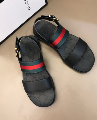 Gucci Men's Web Stripe Sandals