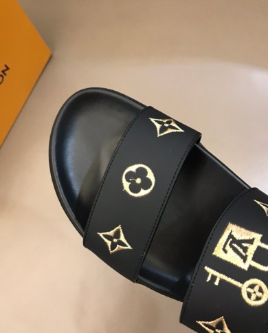Louis Vuitton Monogram Lock and Key Pattern Sandals