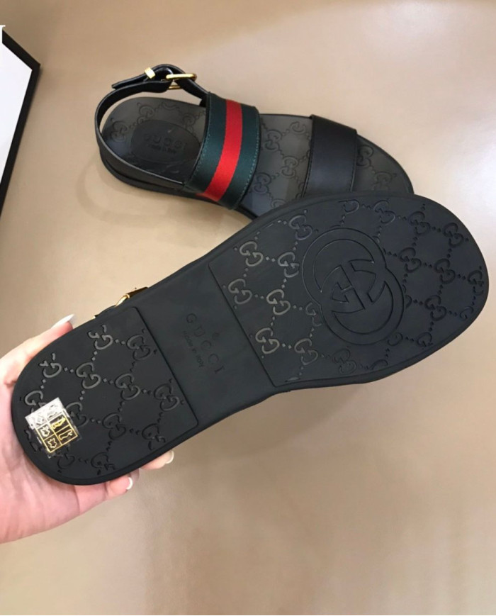 Gucci Men's Web Stripe Sandals