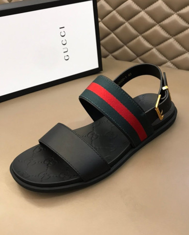 Gucci Men's Web Stripe Sandals