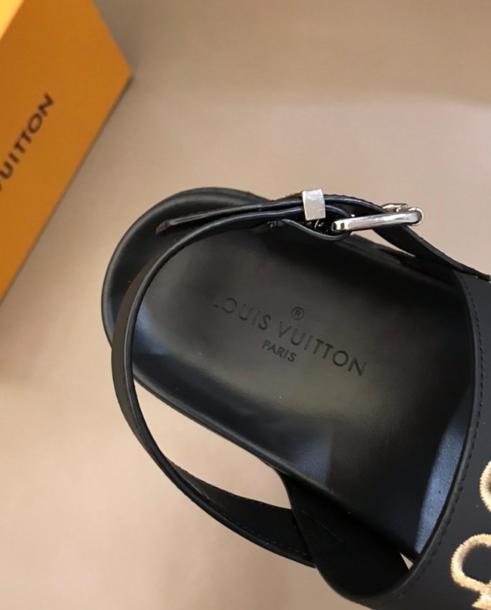 Louis Vuitton Monogram Lock and Key Pattern Sandals