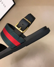 Gucci Men's Web Stripe Sandals