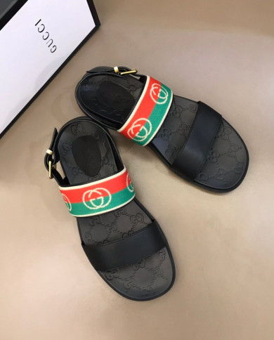 Gucci Interlocking G Web Sandals