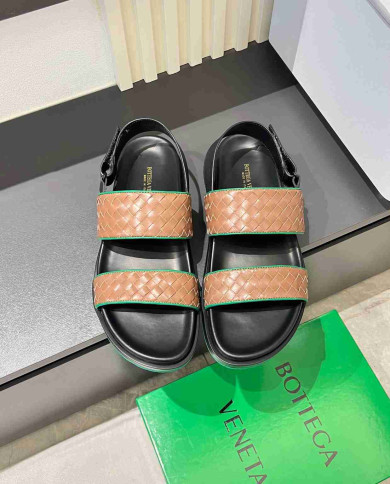 Bottega Veneta Men's Woven Leather Sandals