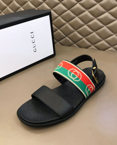 Gucci Interlocking G Web Sandals