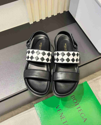 Bottega Veneta Men's Checkered Pattern Sandals