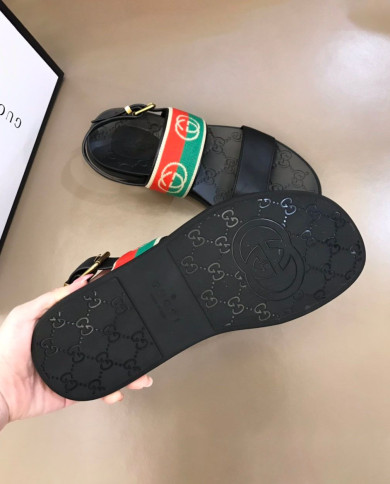 Gucci Interlocking G Web Sandals