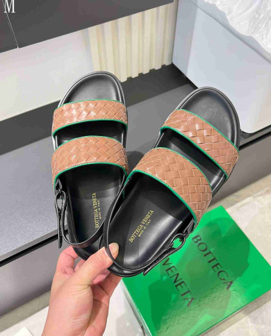 Bottega Veneta Men's Woven Leather Sandals