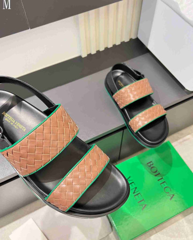 Bottega Veneta Men's Woven Leather Sandals