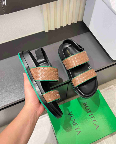 Bottega Veneta Men's Woven Leather Sandals