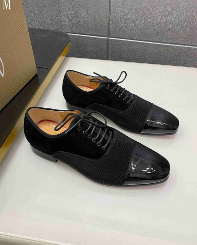 Christian Louboutin Red Sole Spliced Oxford Dress Shoes