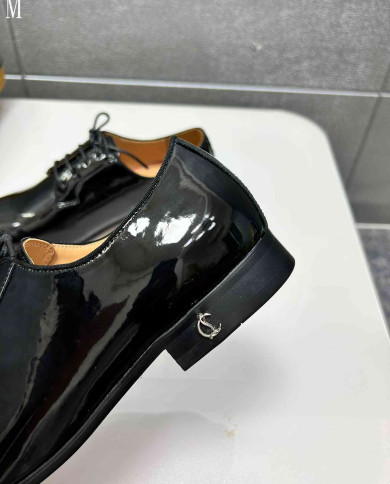 Christian Louboutin Red Bottom Men's Glossy Leather Business Formal Dress Shoes