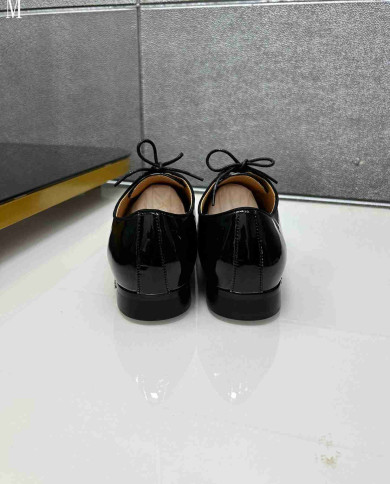 Christian Louboutin Red Bottom Men's Glossy Leather Business Formal Dress Shoes