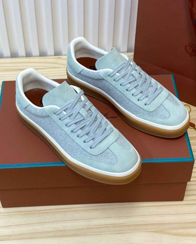 Loro Piana Men's Suede Mesh Sneakers