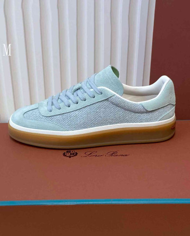 Loro Piana Men's Suede Mesh Sneakers