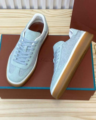 Loro Piana Men's Suede Mesh Sneakers