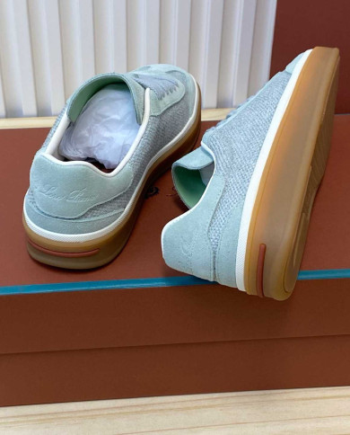 Loro Piana Men's Suede Mesh Sneakers