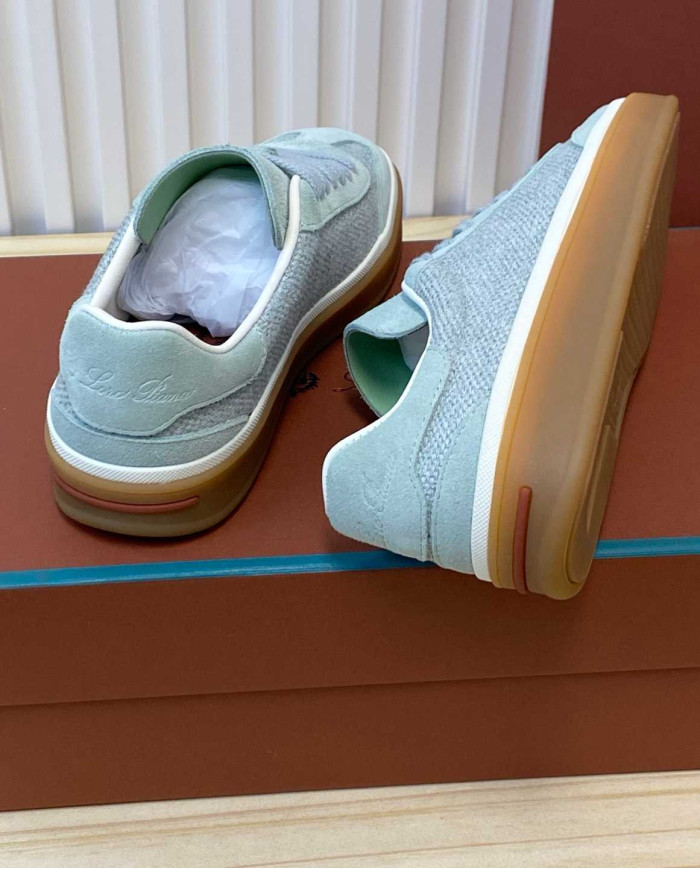 Loro Piana Men's Suede Mesh Sneakers