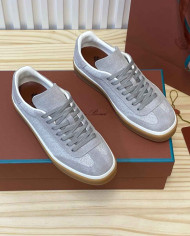 Loro Piana Men's Suede Mesh Sneakers