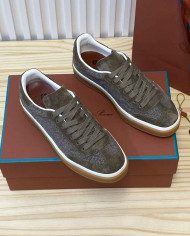 Loro Piana Men's Suede Mesh Sneakers