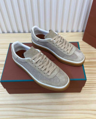 Loro Piana Men's Suede Mesh Sneakers