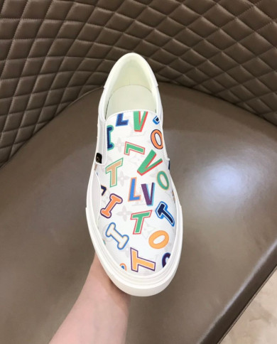 Louis Vuitton Multicolor Letter Print Slip On Loafers