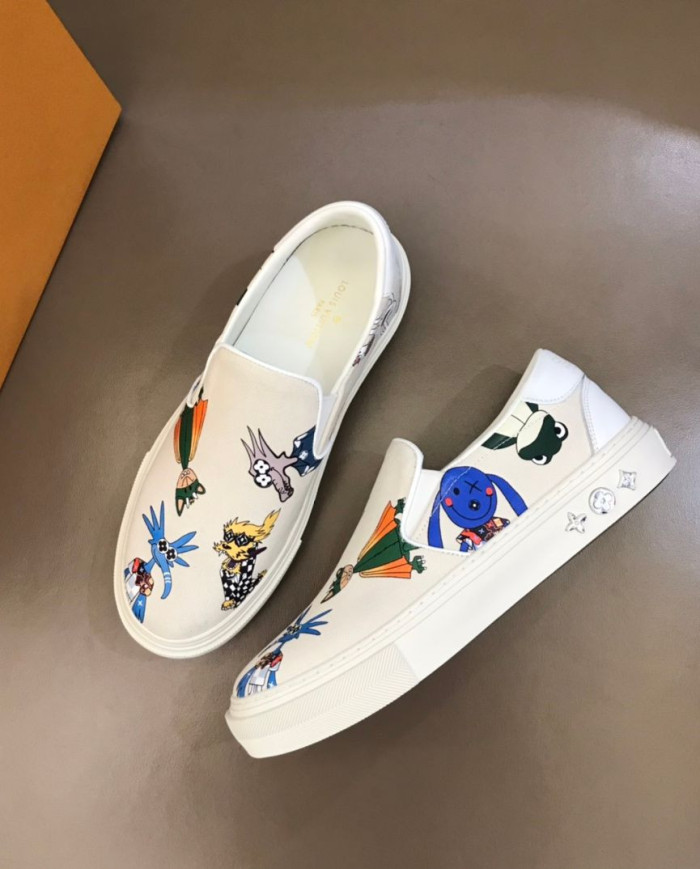 Louis Vuitton Printed Slip On Loafers