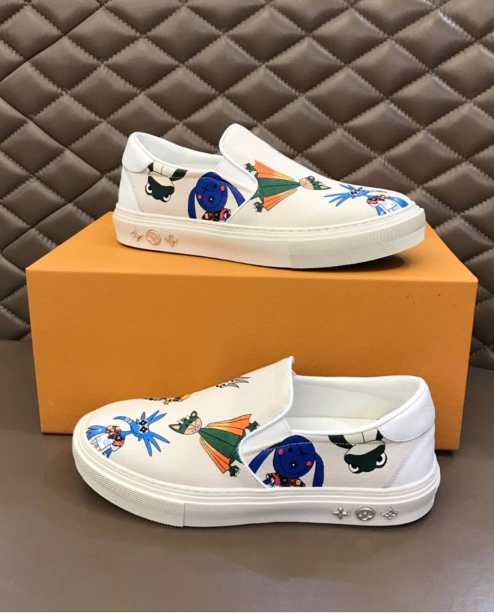 Louis Vuitton Printed Slip On Loafers