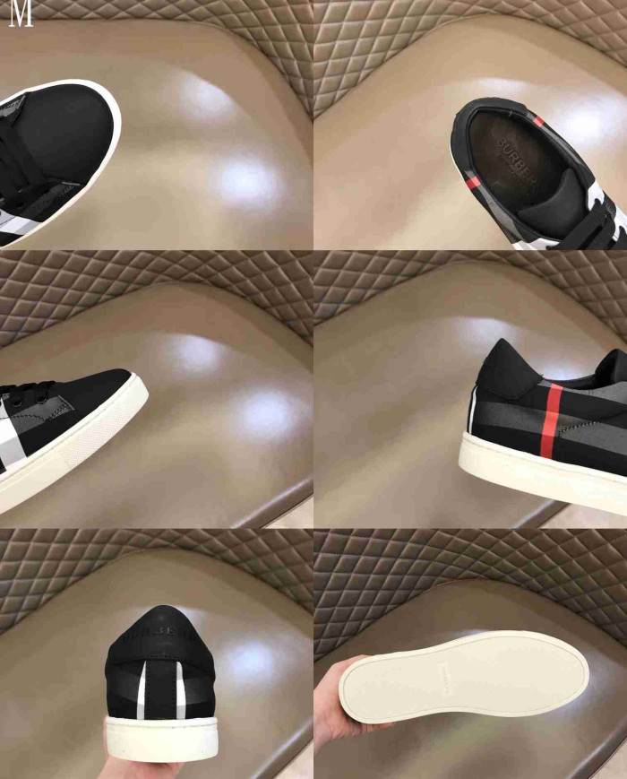 Burberry Classic Plaid Low Top Lace Up Casual Sneakers