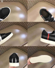 Burberry Classic Plaid Low Top Lace Up Casual Sneakers