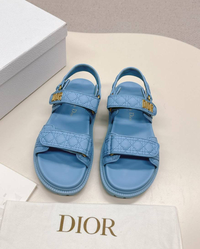 Dior Quilted Velcro Platform Sandals