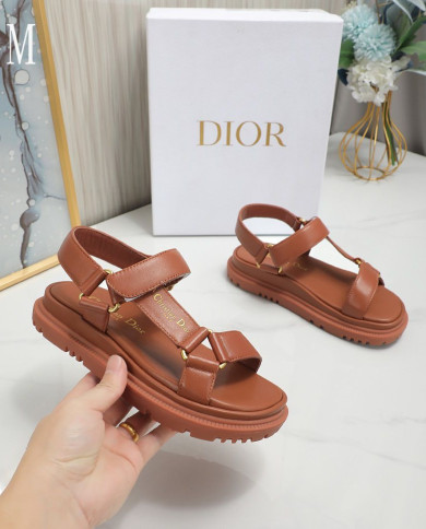 Dior D Wave Series T Strap Velcro Platform Sandals